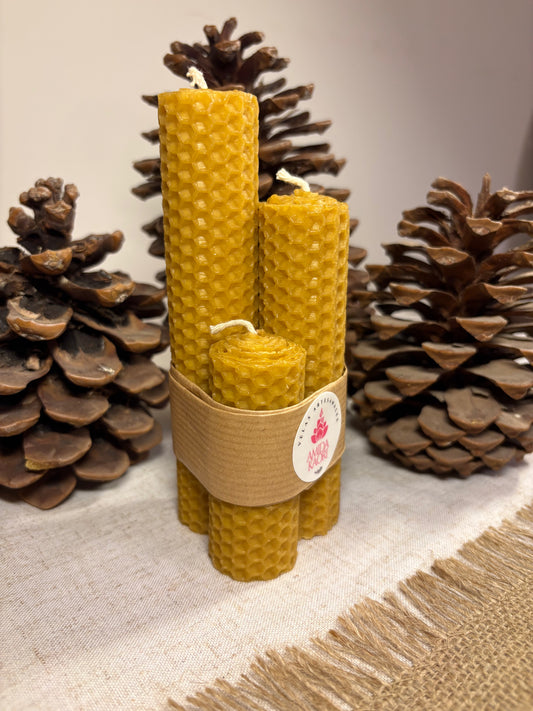 Pack de 3 Velas de Miel – 100% Cera de Abeja Natural