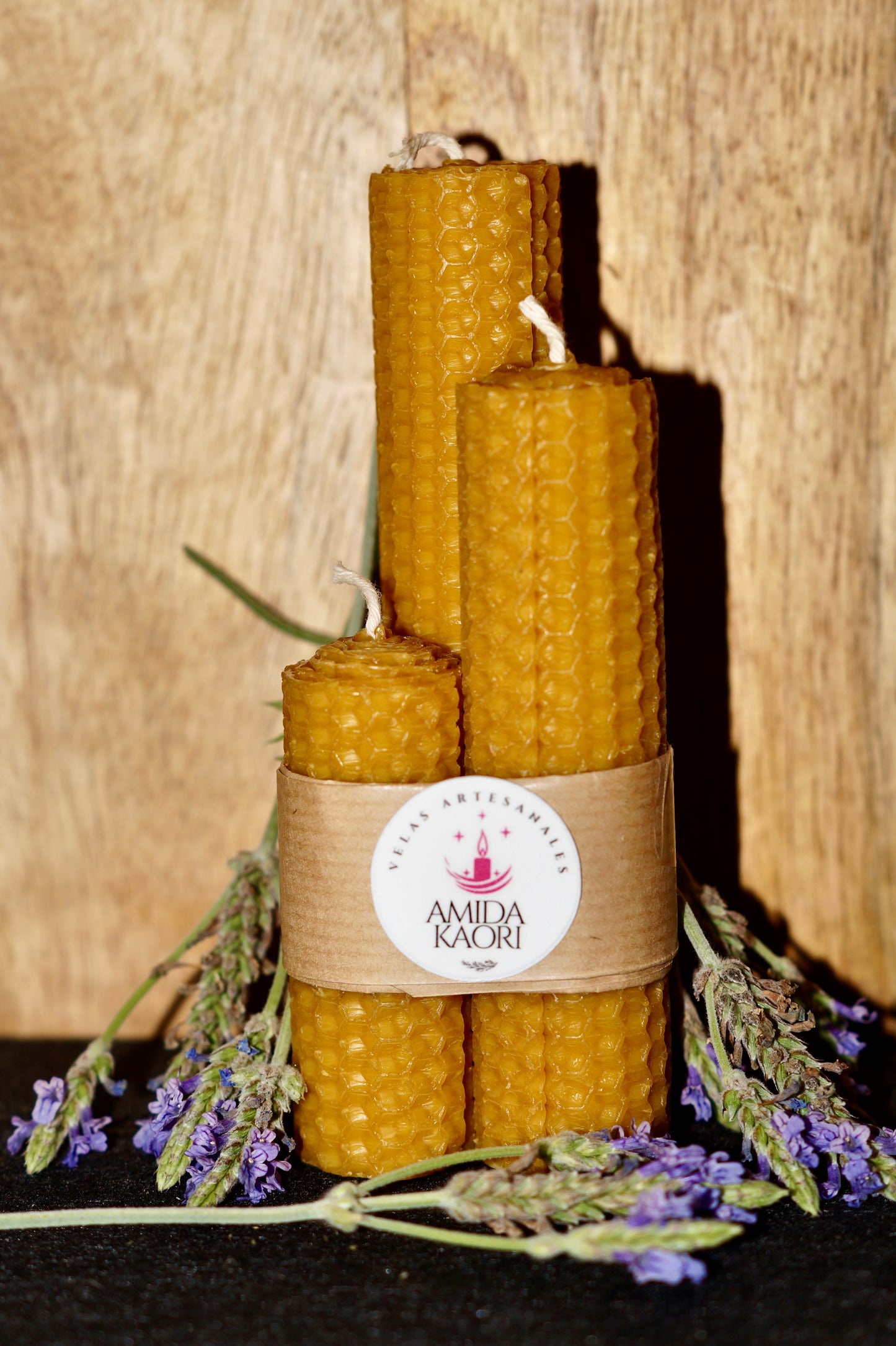 Pack de 3 Velas de Miel – 100% Cera de Abeja Natural